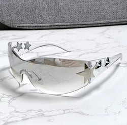 Woman lunette star glasses