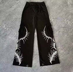 Pantalon décontracté polyvalent pour femmes, tendance de la rue, mode punk hip-hop, rétro