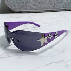 Woman lunette star glasses